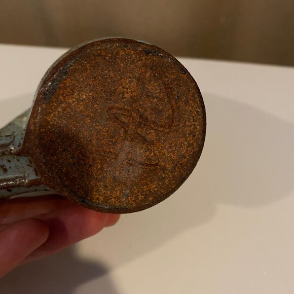 Set of 2 Rustic Stoneware‎ Mugs Green and Brown Speckled Handmade Look - Picture 2 of 8